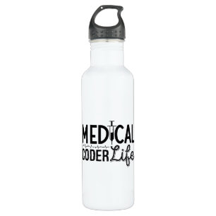 Medical Coder Life Assistant ICD Programmer Coding Stainless Steel Water Bottle