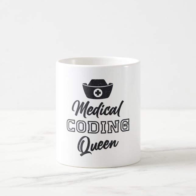 Medical Coder Queen Coding ICD Programmer Gift Coffee Mug (Center)