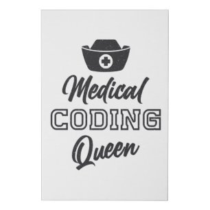 Medical Coder Queen Coding ICD Programmer Gift Faux Canvas Print