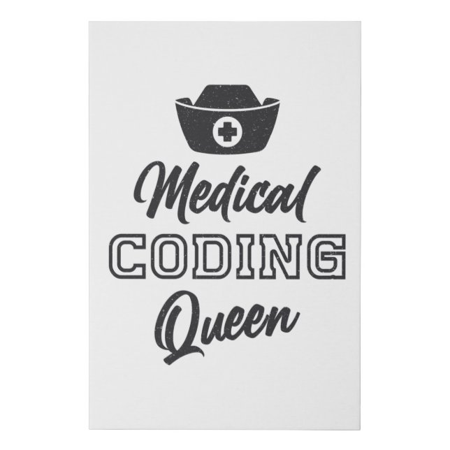 Medical Coder Queen Coding ICD Programmer Gift Faux Canvas Print (Front)