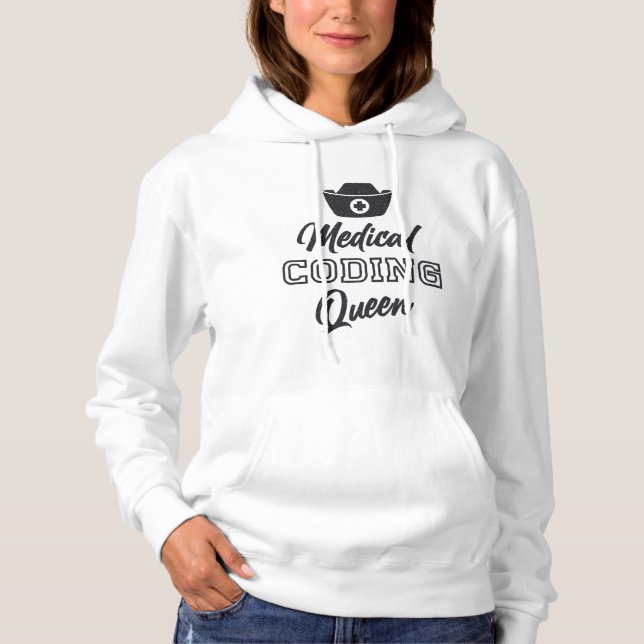 Medical Coder Queen Coding ICD Programmer Gift Hoodie (Front)
