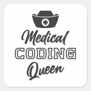 Medical Coder Queen Coding ICD Programmer Gift Square Sticker