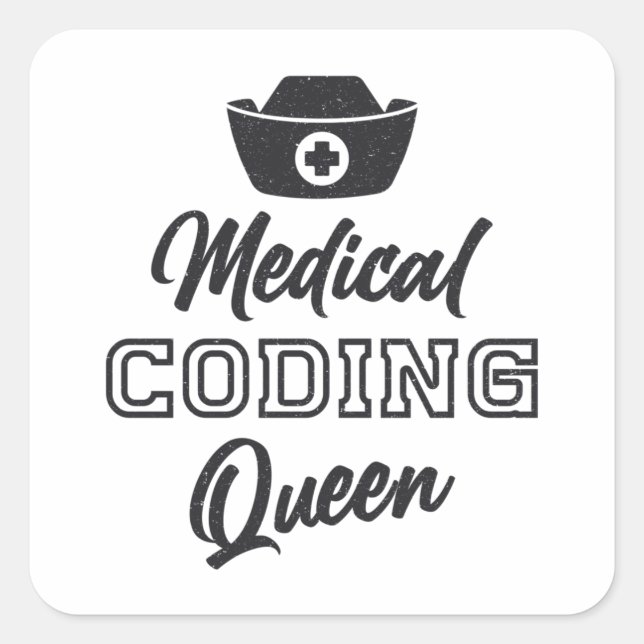 Medical Coder Queen Coding ICD Programmer Gift Square Sticker (Front)