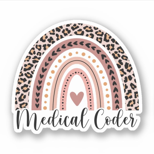 Medical Coder Rainbow, Medical Coding Gifts Sticker (Front)