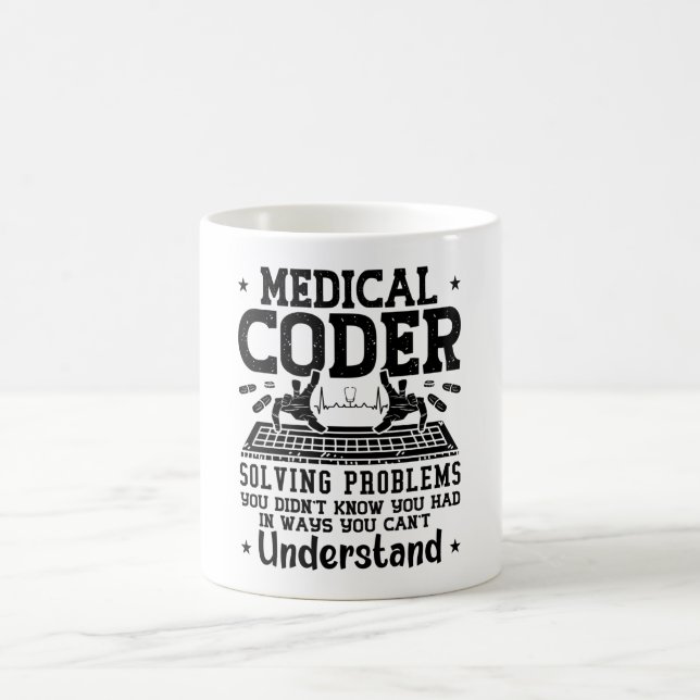 Medical Coder Solving Problems Coding Assistant Coffee Mug (Center)