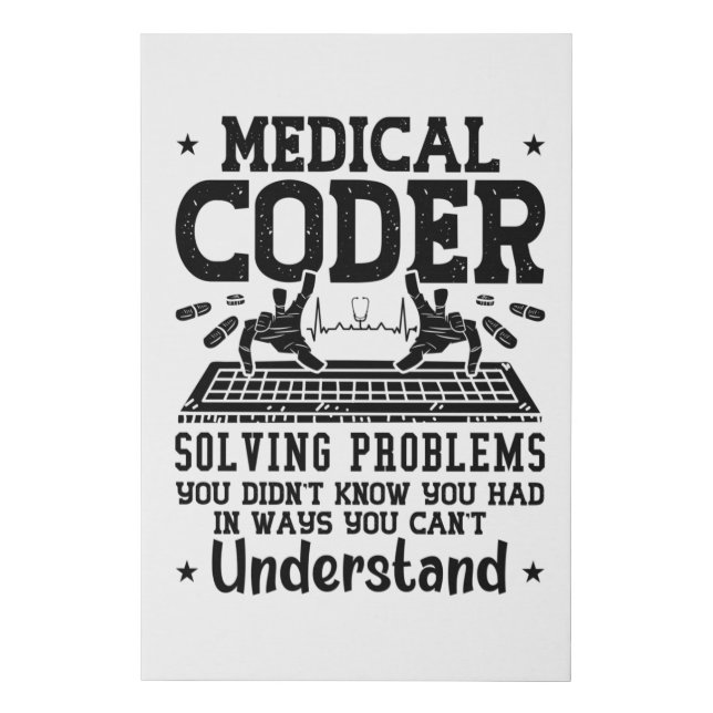 Medical Coder Solving Problems Coding Assistant Faux Canvas Print (Front)