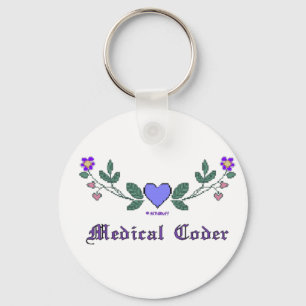 Medical Coders Blue CS Print Keychain