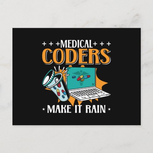 Medical Coders Make It Rain Medical Coder Coding Postcard