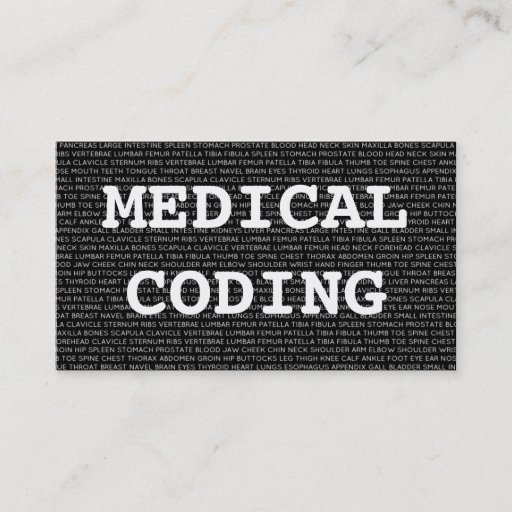 Customizable Medical Coding Medical Words Business Card