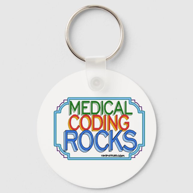 Medical Coding Rocks Keychain (Front)