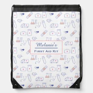 Medical Collage Personalised First Aid Kit Drawstring Bag