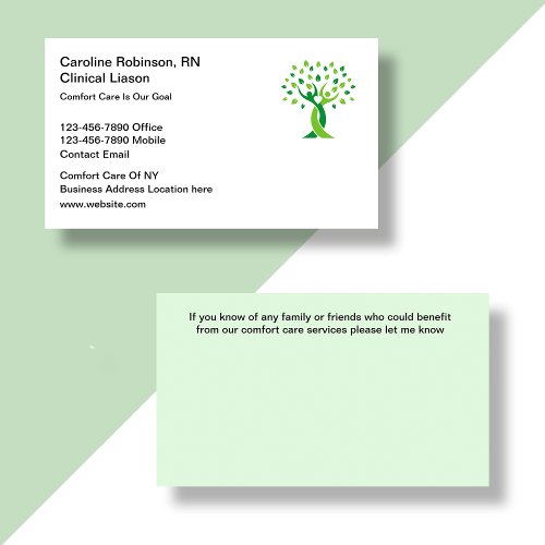 Medical Comfort Care Specialist Business Cards