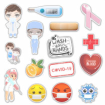 Medical covid-19 corona hospital masks germs sticker