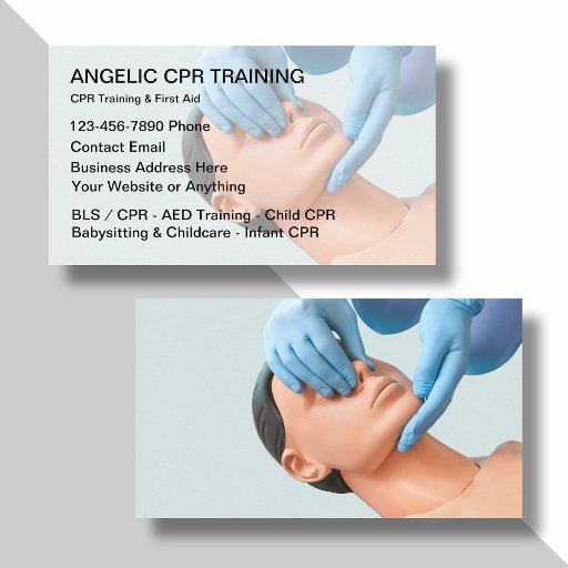 Customizable Medical CPR And FIrst Aid Training  Business Card