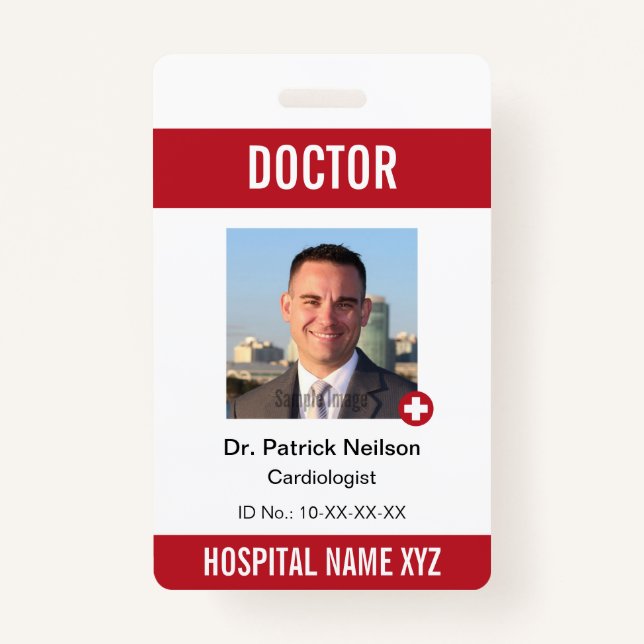 Medical Cross Hospital Staff Photo ID Badge (Front)