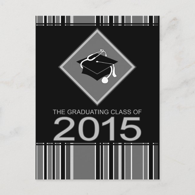 medical degree graduate 2015 invitation postcard (Front)