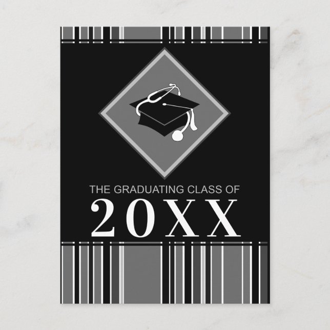 medical degree graduate customizable year announcement postcard (Front)