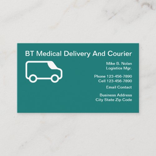 Medical Delivery Courier Business Card