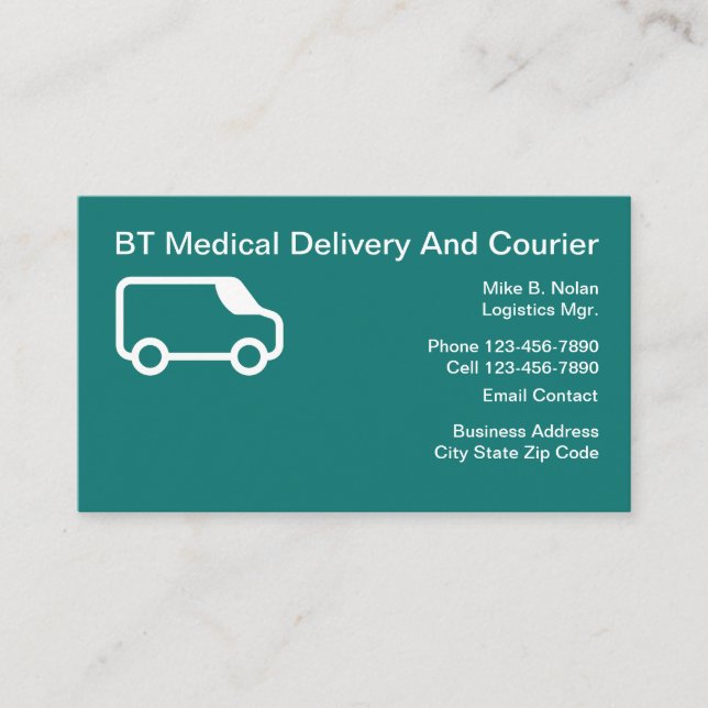Medical Delivery Courier Business Card (Front)