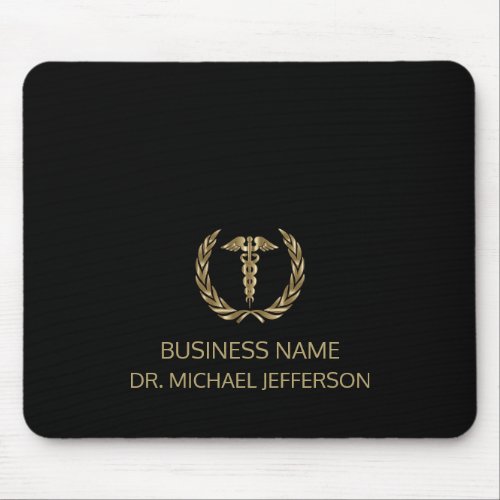 Medical Design _ Black and Gold  Mouse Pad
