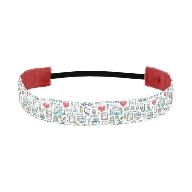 Medical Design Pattern Athletic Headband (Front)
