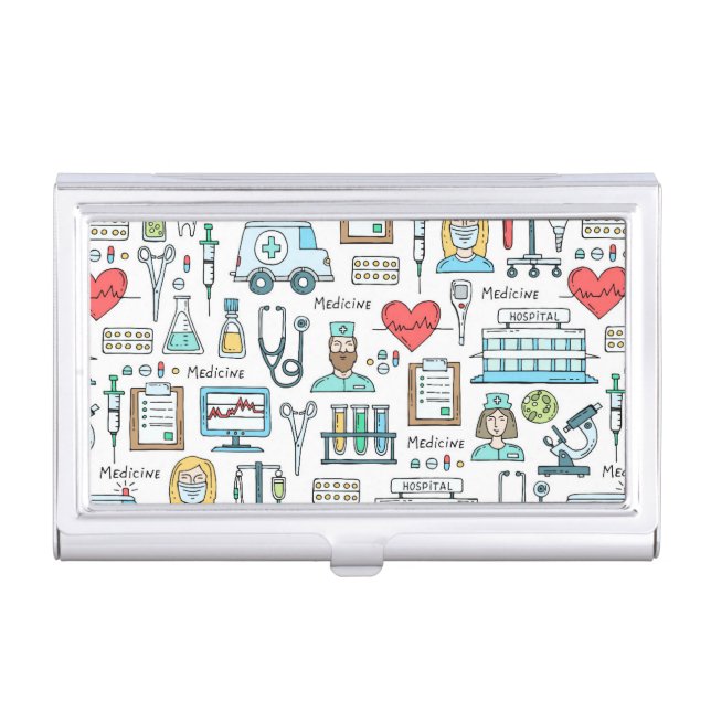 Medical Design Pattern Business Card Case (Front)