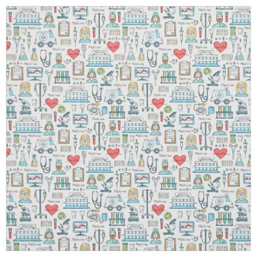 Medical Design Pattern Fabric