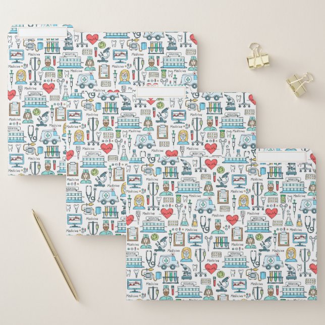 Medical Design Pattern File Folder (Set)