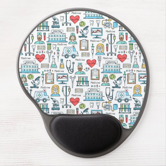 Medical Design Pattern Gel Mouse Pad (Front)