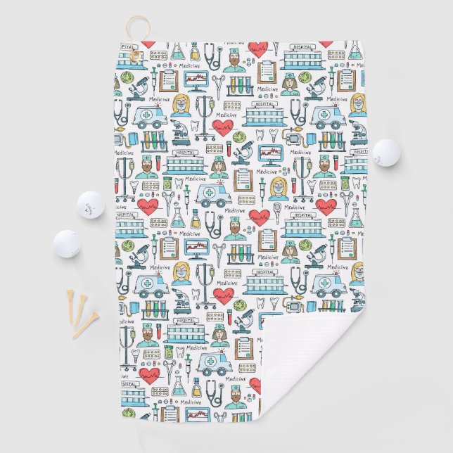 Medical Design Pattern Golf Towel (InSitu)