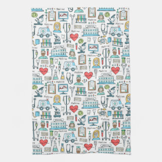 Medical Design Pattern Kitchen Towel