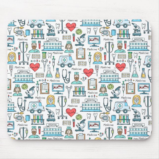 Medical Design Pattern Mouse Pad (Front)