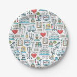 Medical Design Pattern Paper Plates