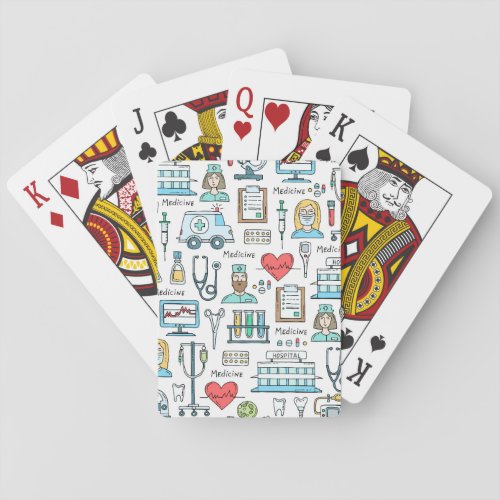 Medical Design Pattern Playing Cards