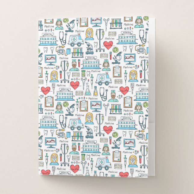 Medical Design Pattern Pocket Folder (Front)