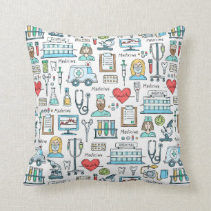 Medical Design Pattern Throw Pillow