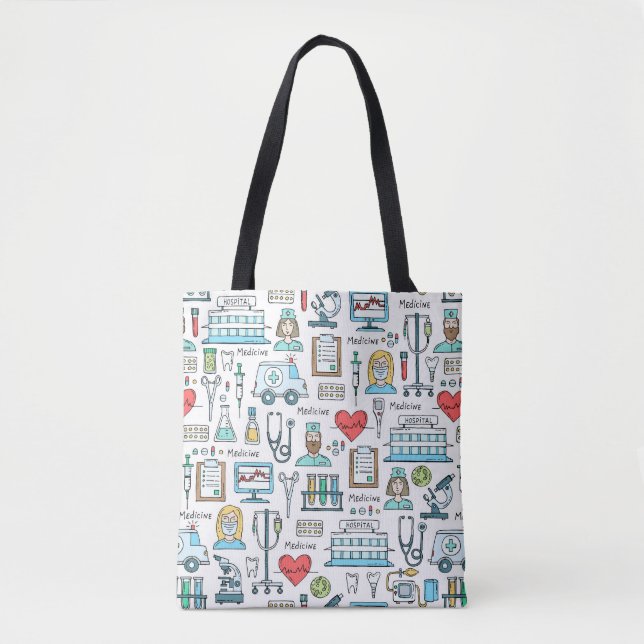 Medical Design Pattern Tote Bag (Front)