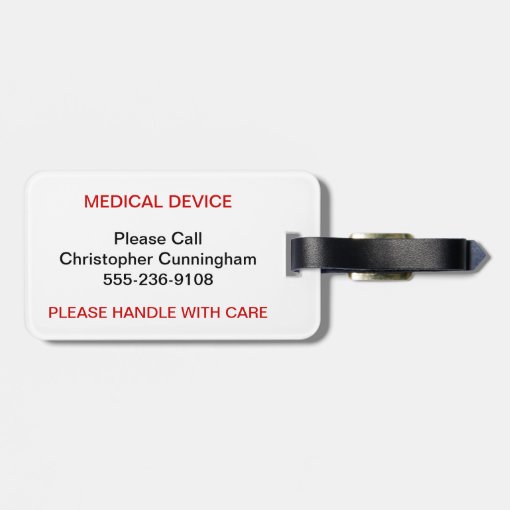Medical Device Equipment Luggage Tag Zazzle