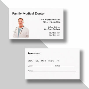 Medical Doctor Appointment Reminder Business Card