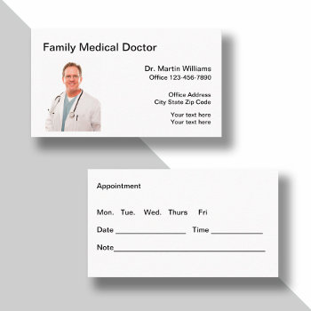 Medical Doctor Appointment Reminder Business Card by Luckyturtle at Zazzle