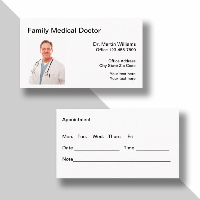 Medical Doctor Appointment Reminder Business Card (Creator Uploaded)