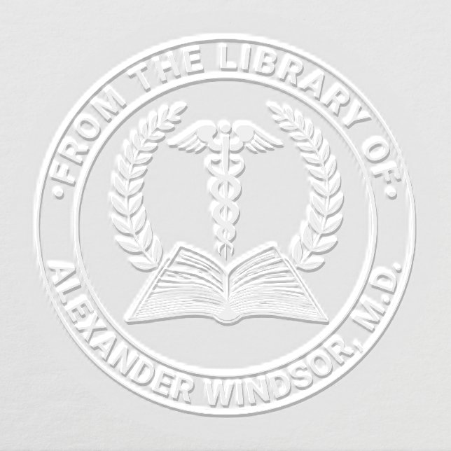 Medical Doctor Caduceus #1LR Book Name Embosser (Design)