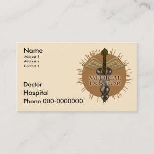 Medical Doctor Caduceus Appointment Card