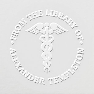 Medical Doctor Caduceus “From the library of” Embosser