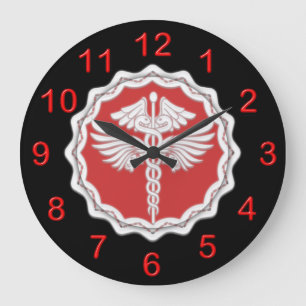 Medical doctor caduceus large clock