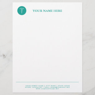 Medical doctor caduceus logo letterhead template