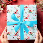 Medical Doctor Christmas with Santa Light Blue Wrapping Paper