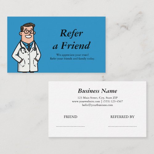 medical doctor Dentist Orthodontist Pediatrician  Referral Card