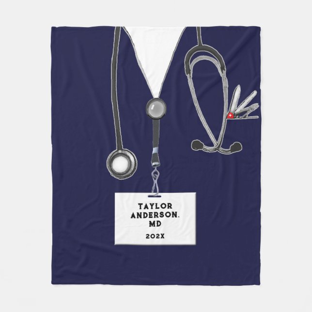 Medical Doctor Fleece Blanket (Front)