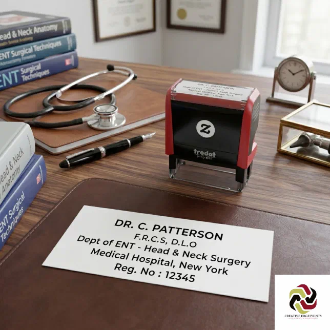 Dr Stamp Pattern Medical Doctor Health Professional Personalized Self-inking Stamp | Zazzle